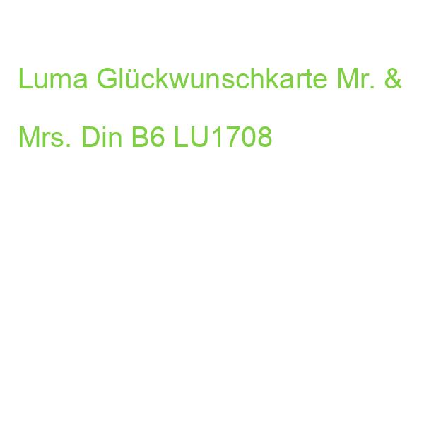 Luma Glückwunschkarte Hochzeit Mr. & Mrs. Din B6 LU1708