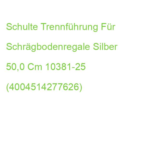 Schulte Trennführung Für Schrägbodenregale Silber 50,0 Cm 10381-25 (4004514277626)