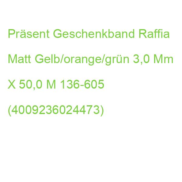 Präsent Geschenkband Raffia Matt Gelb/orange/grün 3,0 Mm X 50,0 M 136-605 (4009236024473)