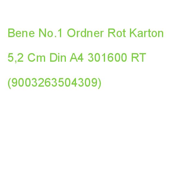 Bene No.1 Ordner Rot Karton 5,2 Cm Din A4 301600 RT (9003263504309)