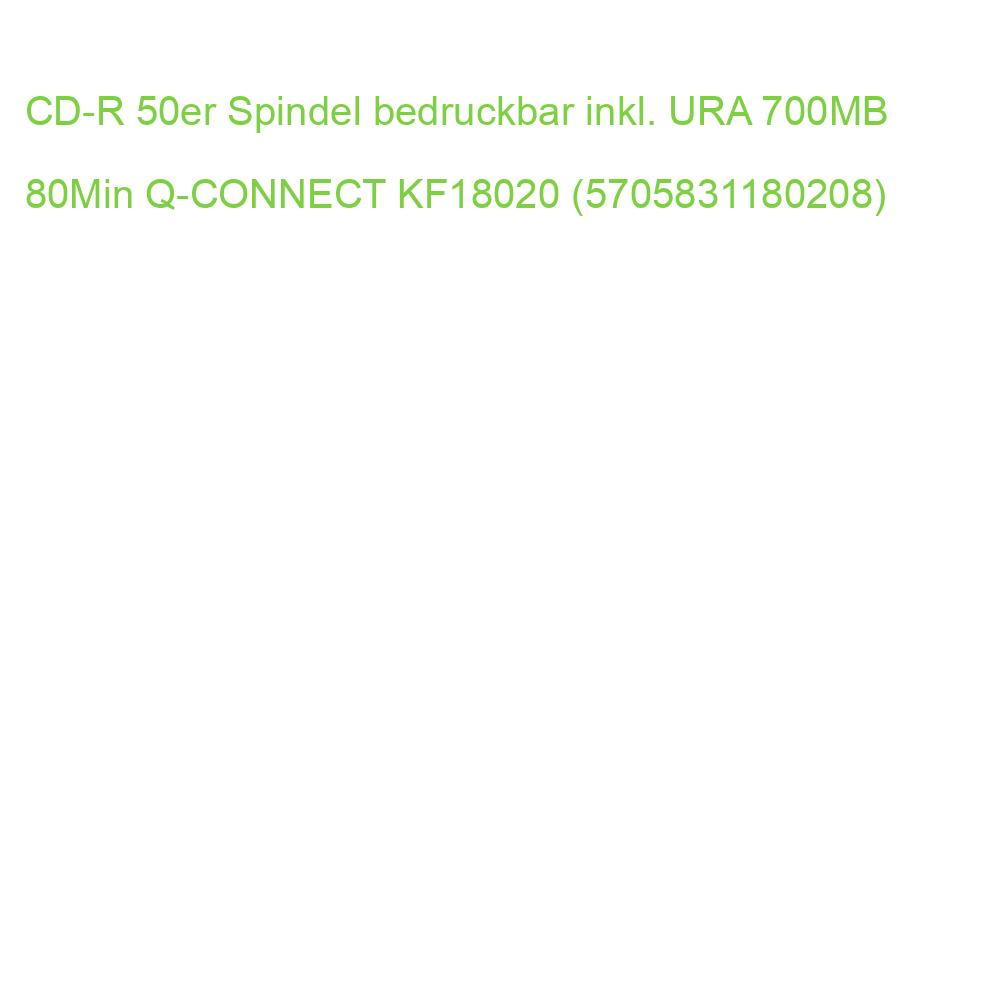 CD-R 50er Spindel bedruckbar inkl. URA 700MB 80Min Q-CONNECT KF18020 (5705831180208)