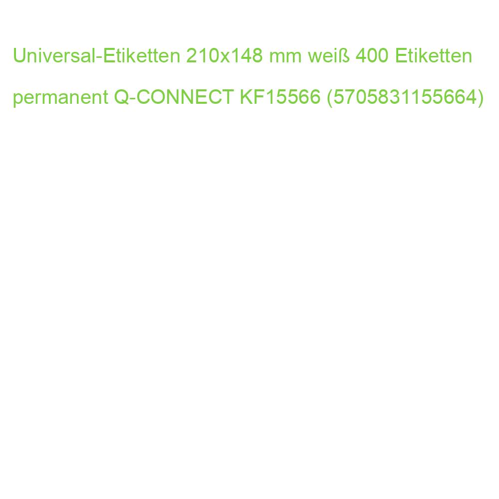 Universal-Etiketten 210x148 mm weiß 400 Etiketten permanent Q-CONNECT KF15566 (5705831155664)