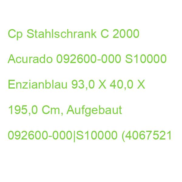 Cp Stahlschrank C 2000 Acurado 092600-000 S10000 Enzianblau 93,0 X 40,0 X 195,0 Cm, Aufgebaut 092600-000|S10000 (4067521