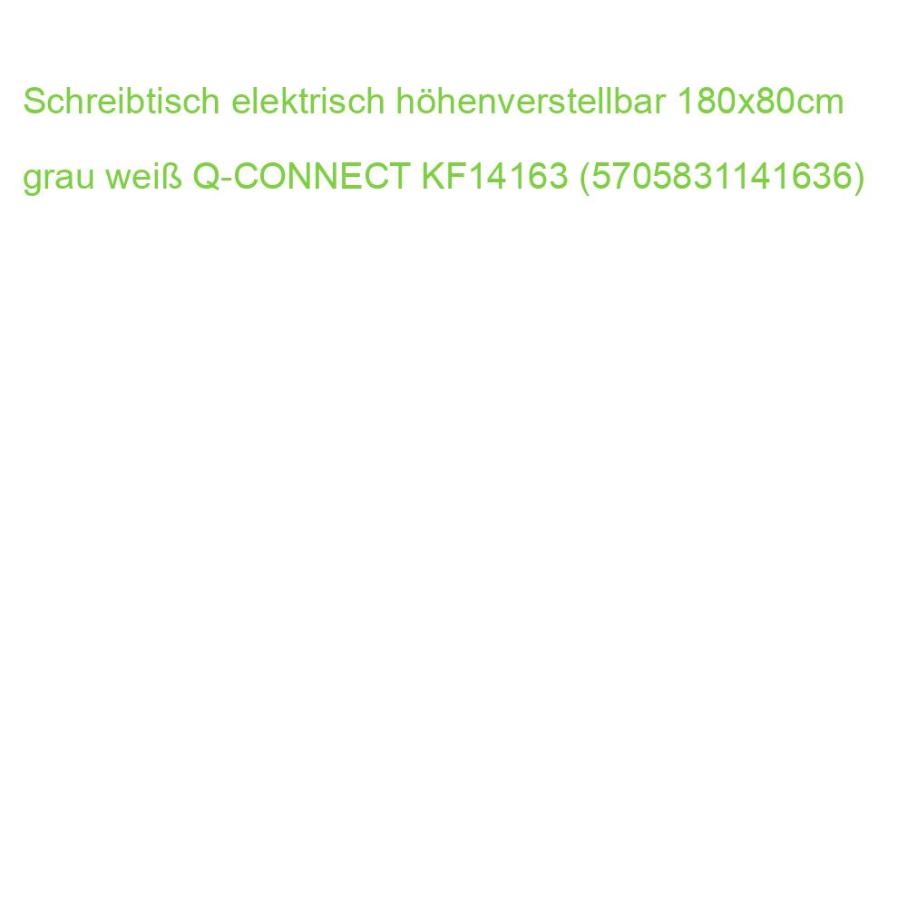 Schreibtisch elektrisch höhenverstellbar 180x80cm grau weiß Q-CONNECT KF14163 (5705831141636)