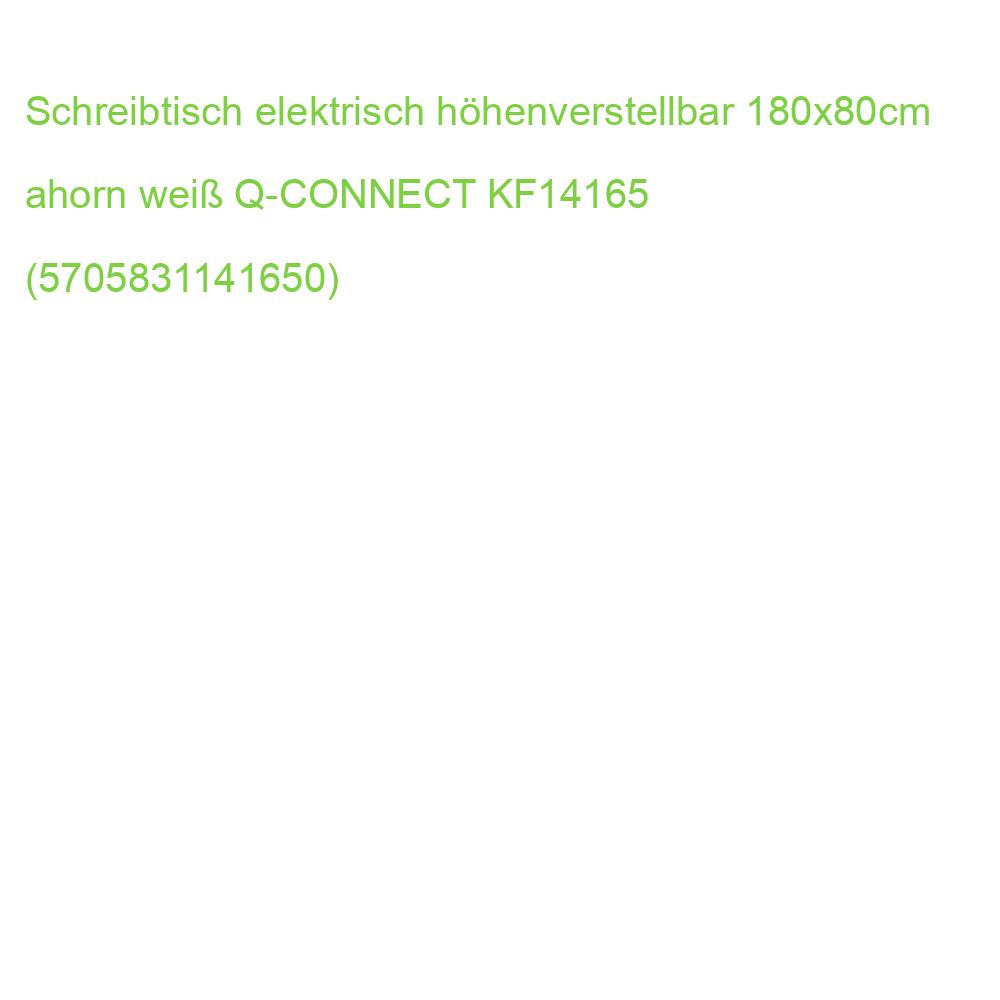 Schreibtisch elektrisch höhenverstellbar 180x80cm ahorn weiß Q-CONNECT KF14165 (5705831141650)
