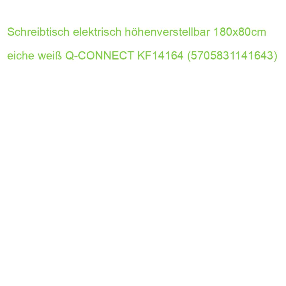 Schreibtisch elektrisch höhenverstellbar 180x80cm eiche weiß Q-CONNECT KF14164 (5705831141643)