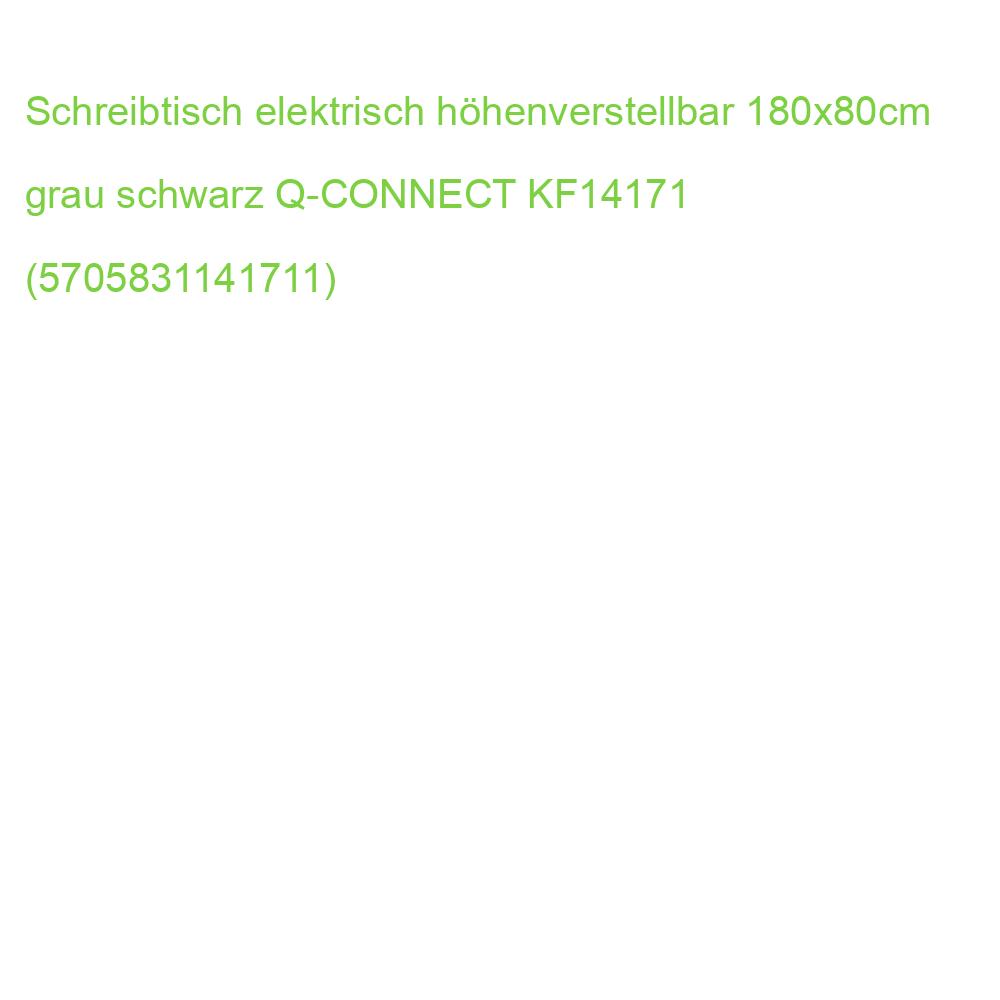 Schreibtisch elektrisch höhenverstellbar 180x80cm grau schwarz Q-CONNECT KF14171 (5705831141711)