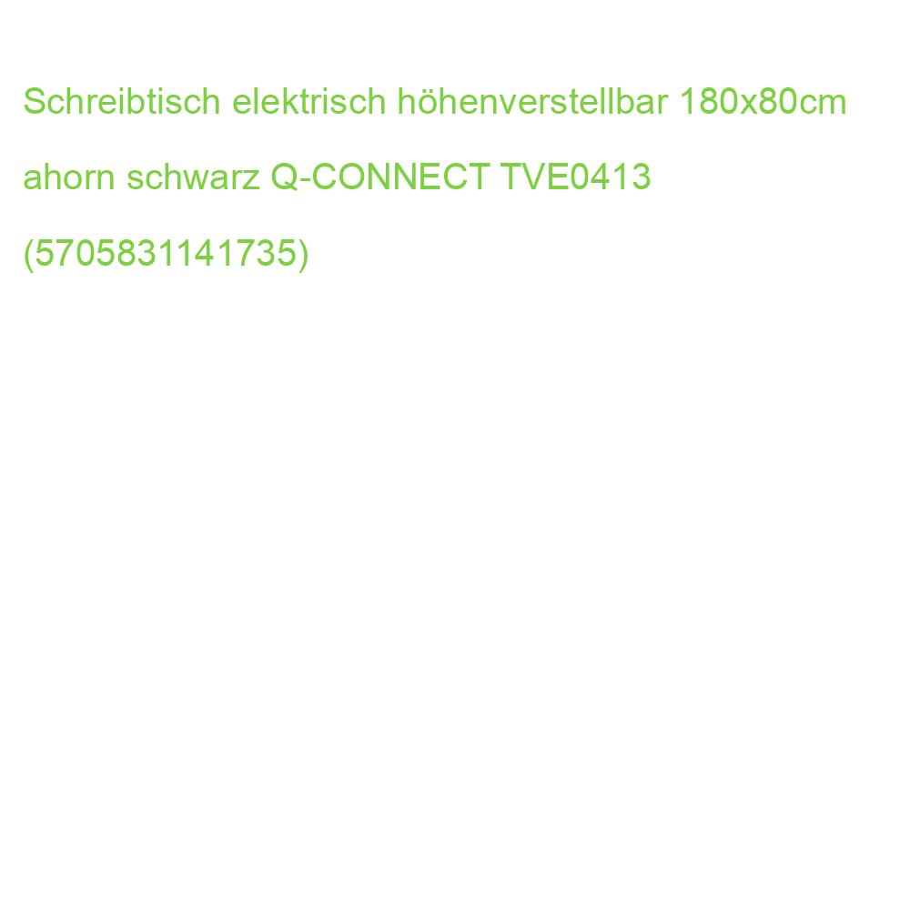 Schreibtisch elektrisch höhenverstellbar 180x80cm ahorn schwarz Q-CONNECT TVE0413 (5705831141735)
