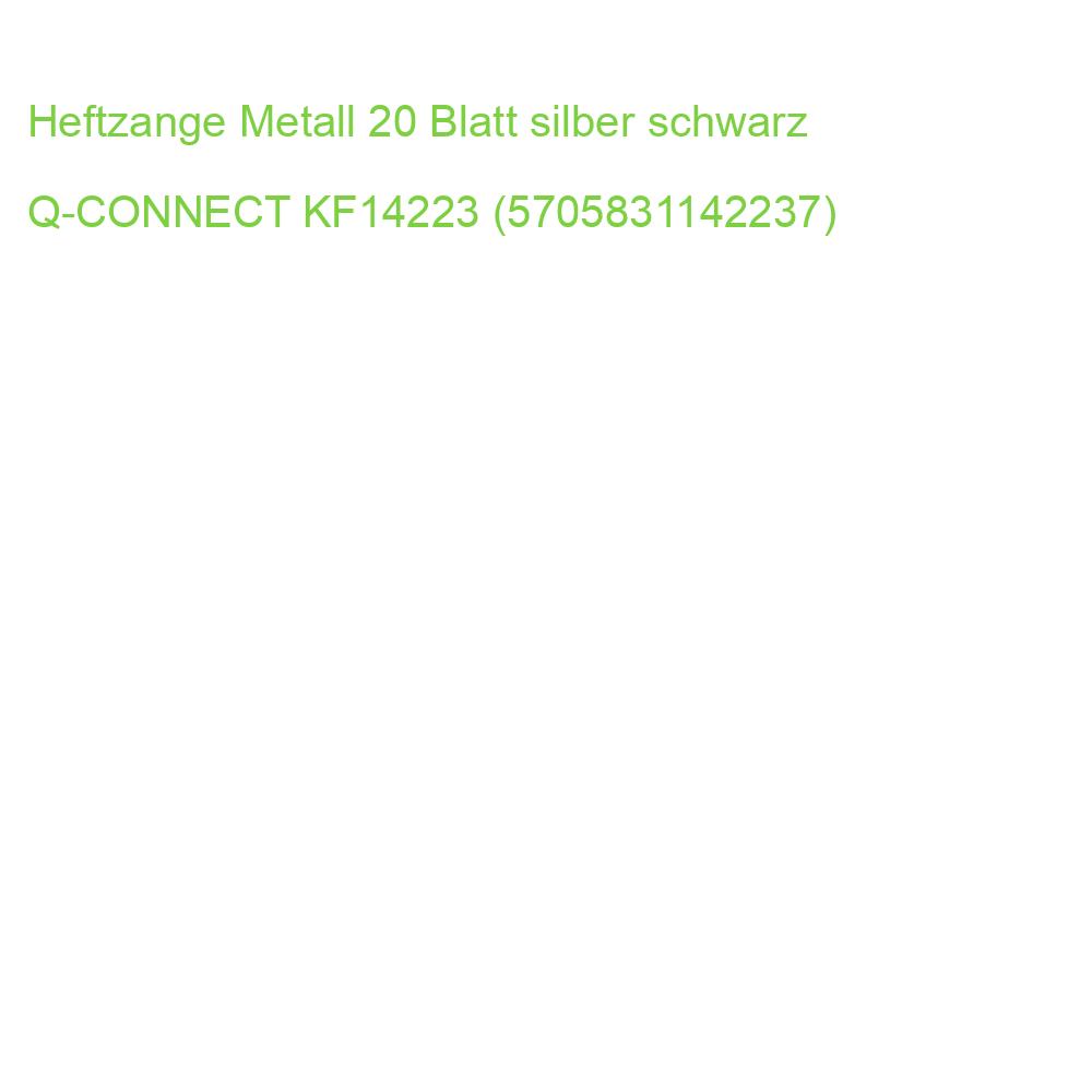 Heftzange Metall 20 Blatt silber schwarz Q-CONNECT KF14223 (5705831142237)
