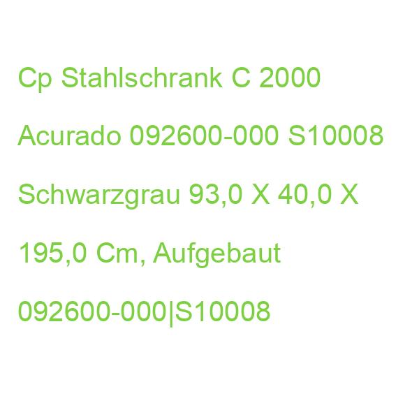 Cp Stahlschrank C 2000 Acurado 092600-000 S10008 Schwarzgrau 93,0 X 40,0 X 195,0 Cm, Aufgebaut 092600-000|S10008