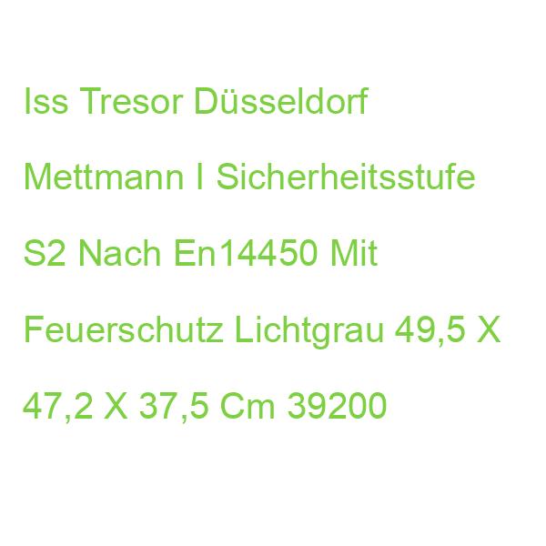 Iss Tresor Düsseldorf Mettmann I Sicherheitsstufe S2 Nach En14450 Mit Feuerschutz Lichtgrau 49,5 X 47,2 X 37,5 Cm 39200