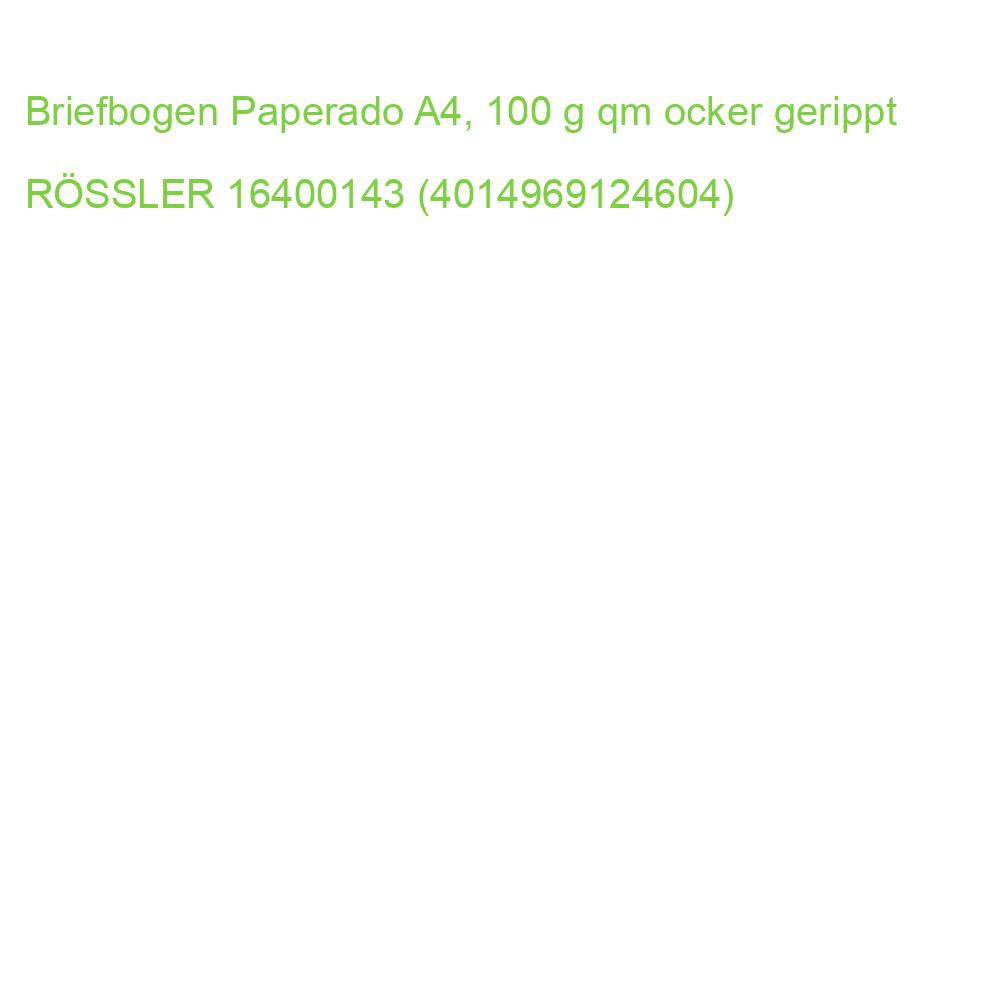 Briefbogen Paperado A4, 100 g qm ocker gerippt RÖSSLER 16400143 (4014969124604)