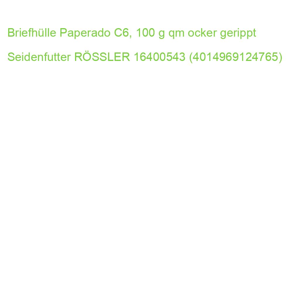 Briefhülle Paperado C6, 100 g qm ocker gerippt Seidenfutter RÖSSLER 16400543 (4014969124765)