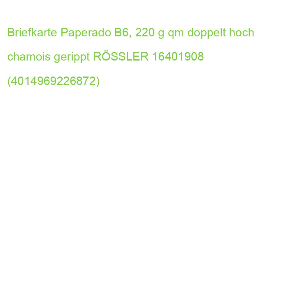 Briefkarte Paperado B6, 220 g qm doppelt hoch chamois gerippt RÖSSLER 16401908 (4014969226872)