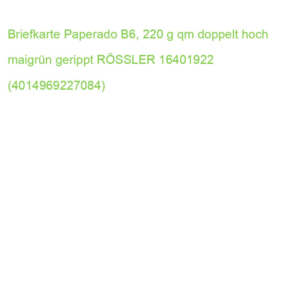 Briefkarte Paperado B6, 220 g qm doppelt hoch maigrün gerippt RÖSSLER 16401922 (4014969227084)