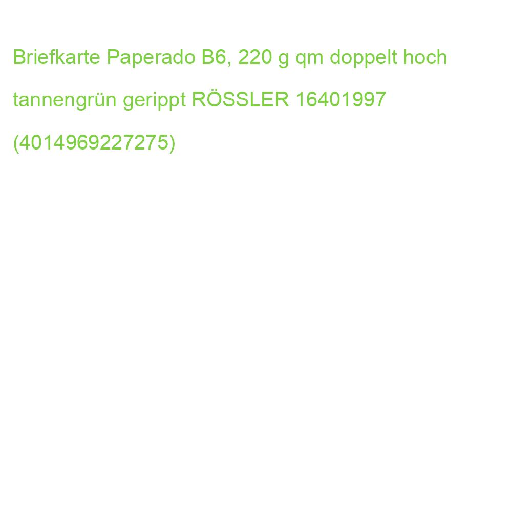 Briefkarte Paperado B6, 220 g qm doppelt hoch tannengrün gerippt RÖSSLER 16401997 (4014969227275)