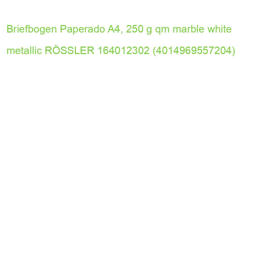 Briefbogen Paperado A4, 250 g qm marble white metallic RÖSSLER 164012302 (4014969557204)