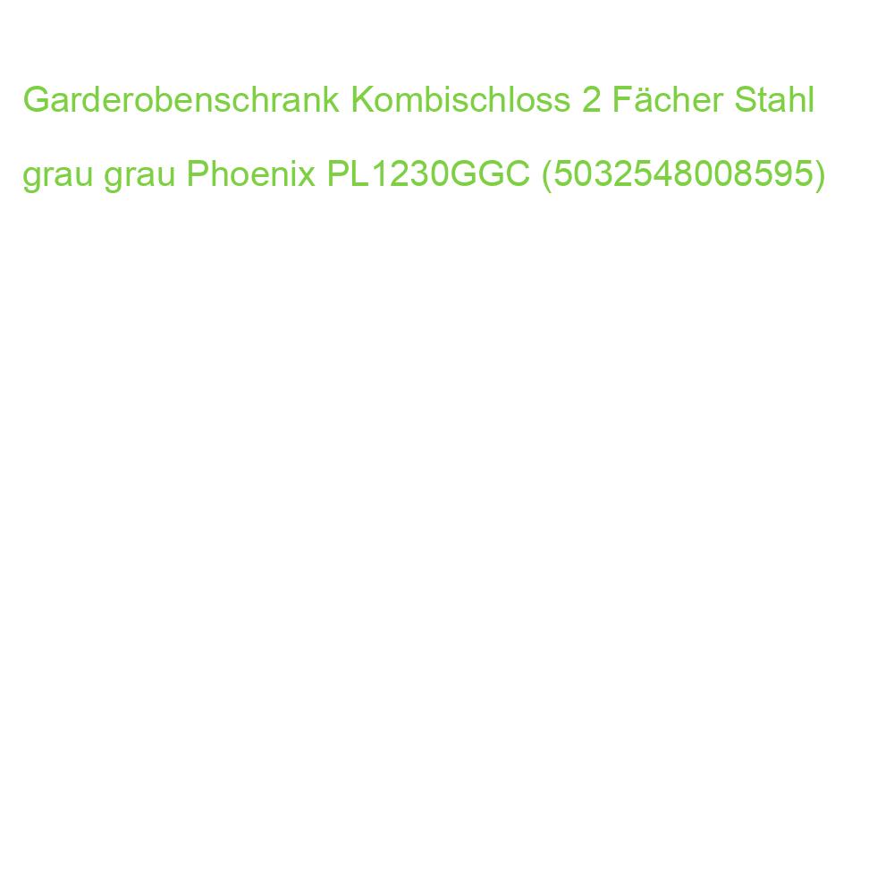 Garderobenschrank Kombischloss 2 Fächer Stahl grau grau Phoenix PL1230GGC (5032548008595)