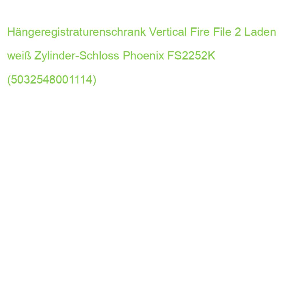 Hängeregistraturenschrank Vertical Fire File 2 Laden weiß Zylinder-Schloss Phoenix FS2252K (5032548001114)