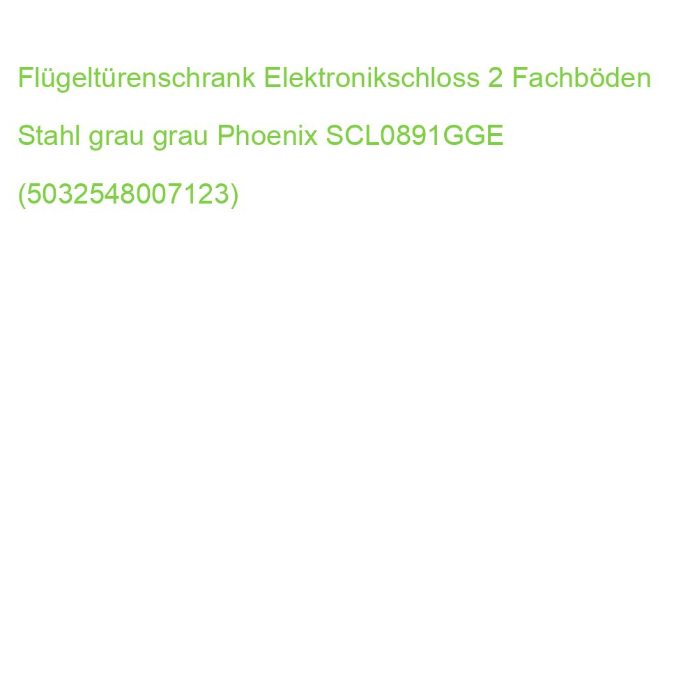 Flügeltürenschrank Elektronikschloss 2 Fachböden Stahl grau grau Phoenix SCL0891GGE (5032548007123)