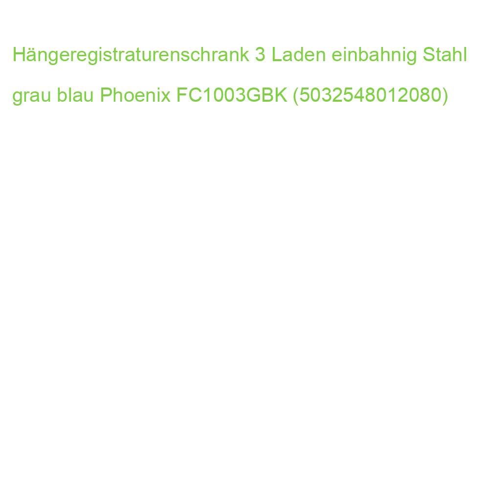 Hängeregistraturenschrank 3 Laden einbahnig Stahl grau blau Phoenix FC1003GBK (5032548012080)