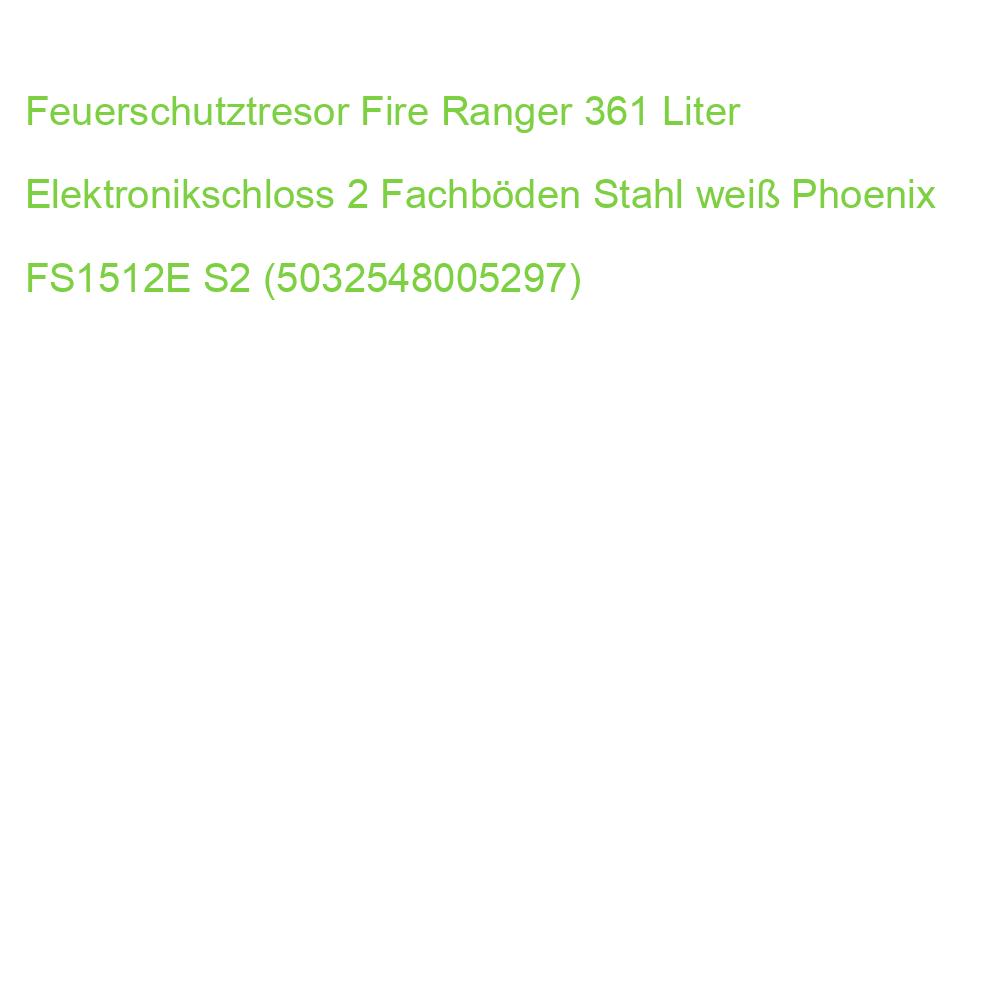 Feuerschutztresor Fire Ranger 361 Liter Elektronikschloss 2 Fachböden Stahl weiß Phoenix FS1512E S2 (5032548005297)