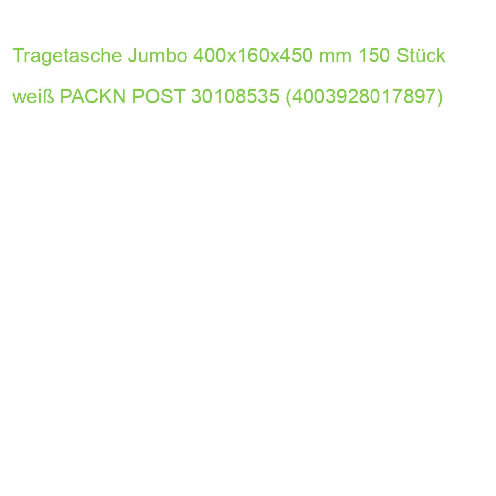 Tragetasche Jumbo 400x160x450 mm 150 Stück weiß PACKN POST 30108535 (4003928017897)