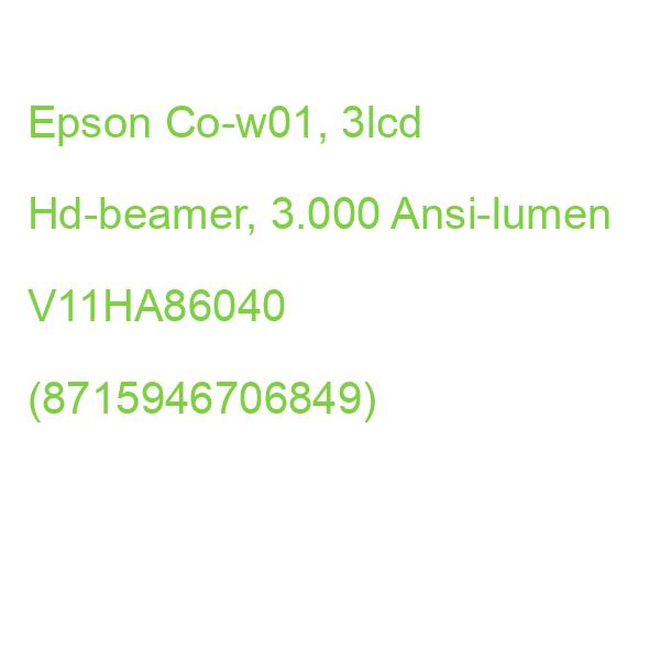 Epson Co-w01, 3lcd Hd-beamer, 3.000 Ansi-lumen V11HA86040 (8715946706849)