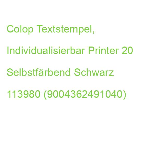 Colop Textstempel, Individualisierbar Printer 20 Selbstfärbend Schwarz Ohne Logo, 1 St. 113980 (9004362491040)