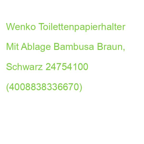 Wenko Toilettenpapierhalter Mit Ablage Bambusa Braun, Schwarz 24754100 (4008838336670)
