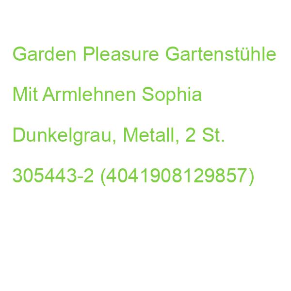 Garden Pleasure Gartenstühle Mit Armlehnen Sophia Dunkelgrau, Metall, 2 St. 305443-2 (4041908129857)