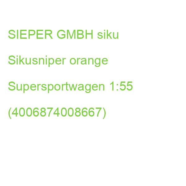 SIEPER siku Sikusniper Supersportwagen rot 1:55 (4006874008667)