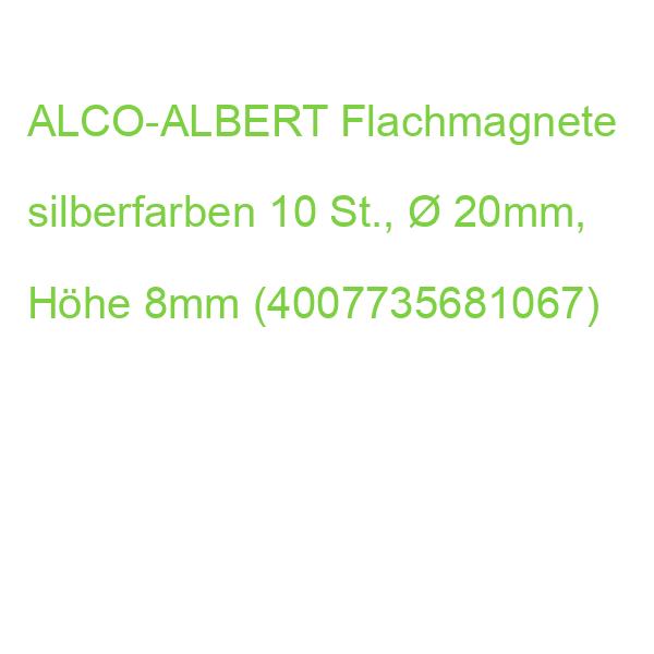ALCO Magnete silber 20x8mm 10 Stück