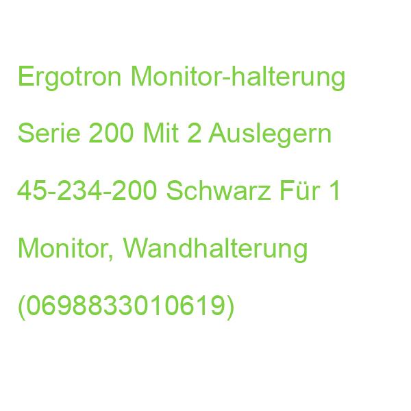 Ergotron Monitor-halterung Serie 200 Mit 2 Auslegern 45-234-200 Schwarz Für 1 Monitor, Wandhalterung (0698833010619)