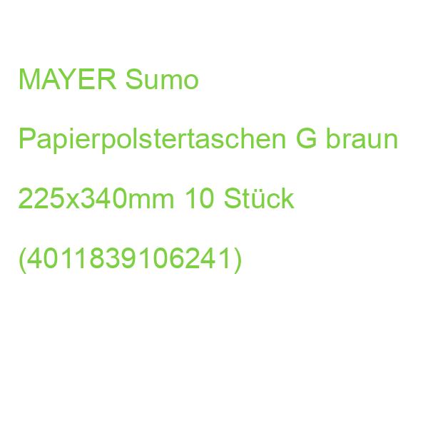 MAYER Sumo Papierpolstertaschen G braun 225x340mm 10 Stück haftklebend (4011839106241)