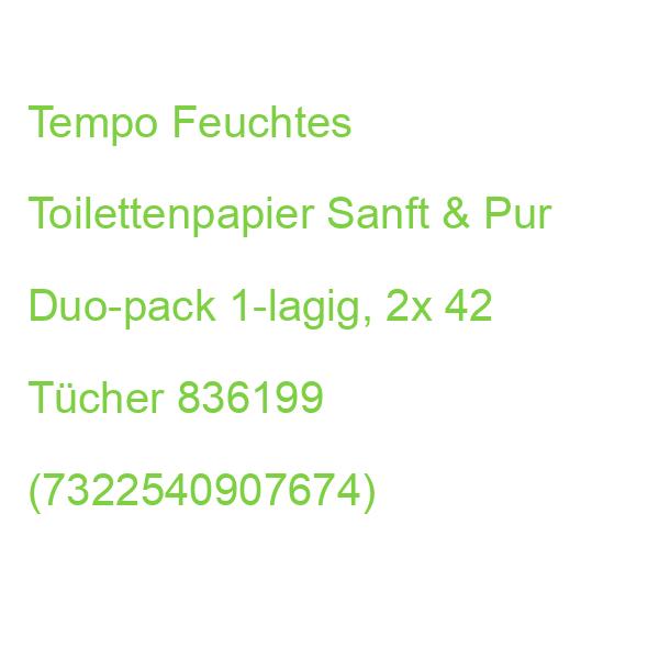Tempo Feuchtes Toilettenpapier Sanft & Pur Duo-pack 1-lagig, 2x 42 Tücher 836199 (7322540907674)