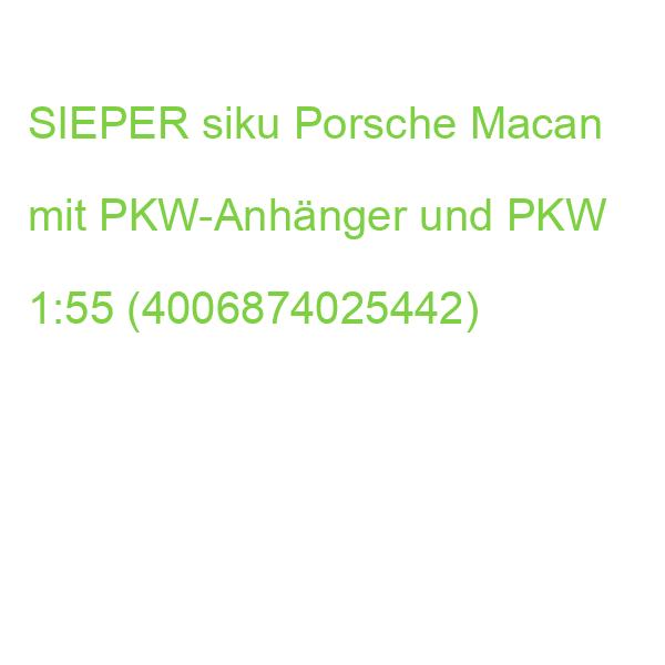 SIEPER siku Porsche Macan mit PKW-Anhänger und PKW 1:55 (4006874025442)