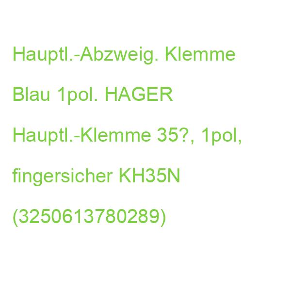 Hauptl.-Abzweig. Klemme Blau 1pol. HAGER Hauptl.-Klemme 35?, 1pol, fingersicher KH35N (3250613780289)