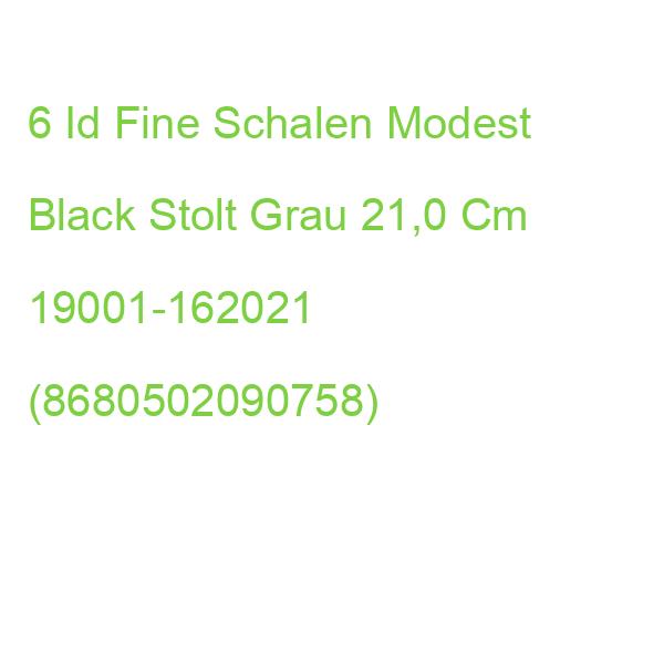 6 Id Fine Schalen Modest Black Stolt Grau 21,0 Cm 19001-162021 (8680502090758)