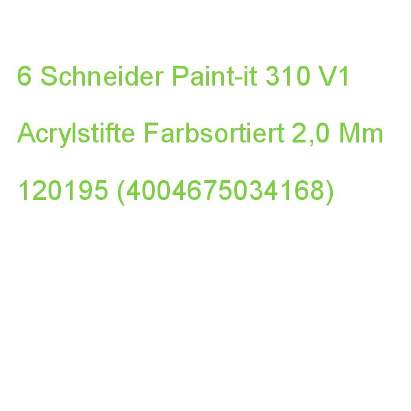 Schneider Paint-it 310 V1 Acrylstifte Farbsortiert 2,0 Mm, 6 St. 120195 (4004675034168)