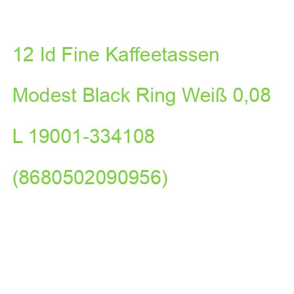 12 Id Fine Kaffeetassen Modest Black Ring Weiß 0,08 L 19001-334108 (8680502090956)