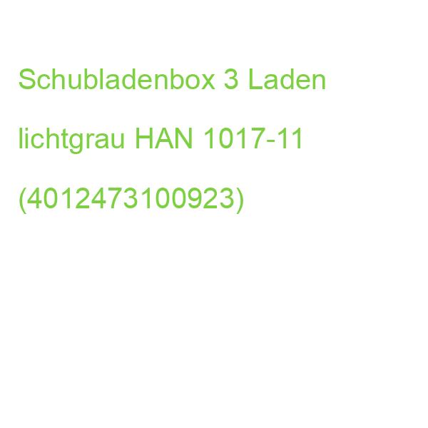 Schubladenbox IMPULS A4 C4, 3 geschlossene Schubladen inkl. Einsatz lichtgrau HAN 1017-11 (4012473100923)