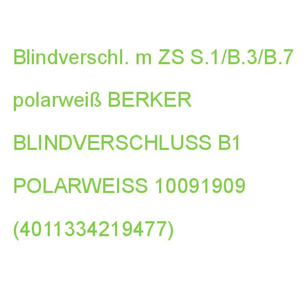 Blindverschluss S.1/B.3/B.7 pwm BERKER polarweiß, 10091909 (4011334219477)