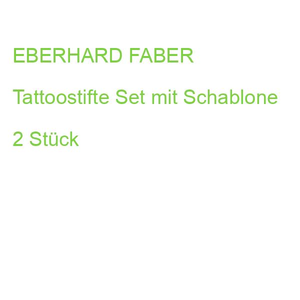 EBERHARD FABER Tattoostifte Set mit Schablone 2 Stück