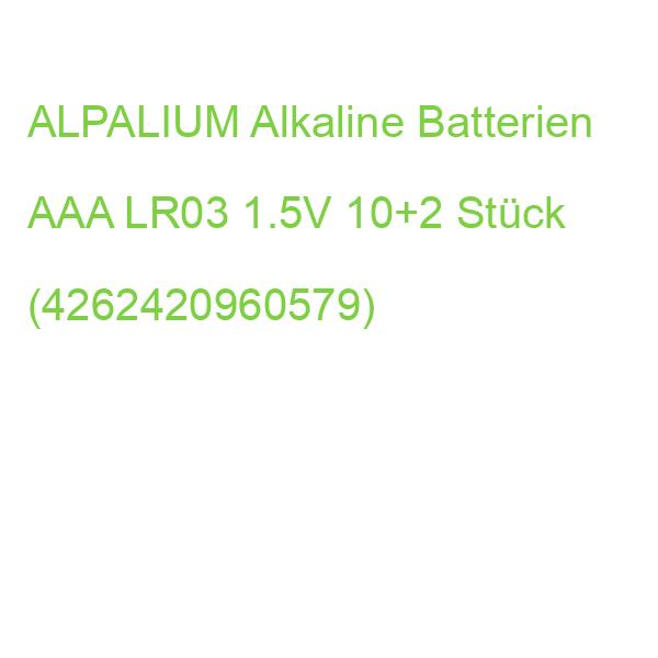ALPALIUM Batterien Alkaline AAA LR03 1.5V 10+2 Stück (4262420960579)