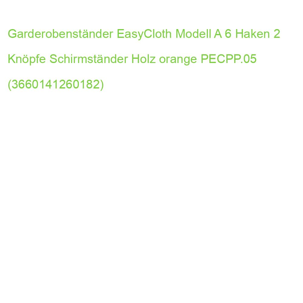 Garderobenständer EasyCloth Modell A 6 Haken 2 Knöpfe Schirmständer Holz orange PECPP.05 (3660141260182)