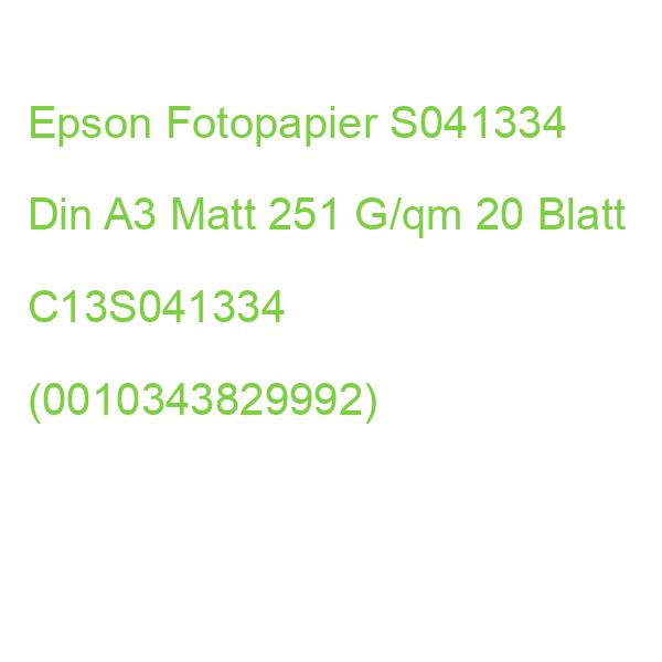 Epson Fotopapier S041334 Din A3 Matt 251 G/qm 20 Blatt C13S041334 (0010343829992)