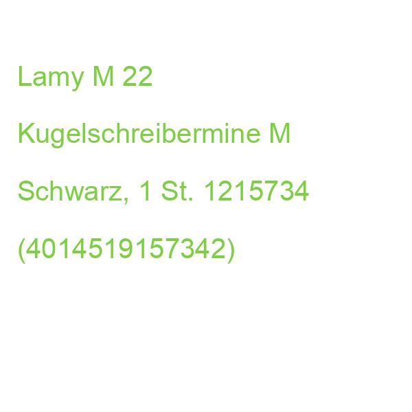 Lamy M 22 Kugelschreibermine M Schwarz, 1 St. 1215734 (4014519157342)