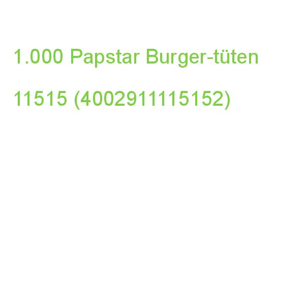 1.000 Papstar Burger-tüten 13,0 X 13,5 Cm 11515 (4002911115152)