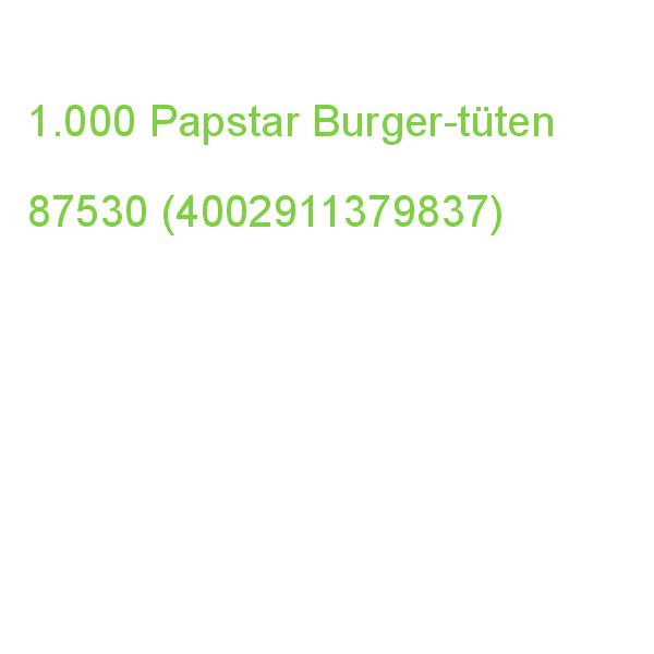 1.000 Papstar Burger-tüten 18,0 X 16,0 Cm 87530 (4002911379837)